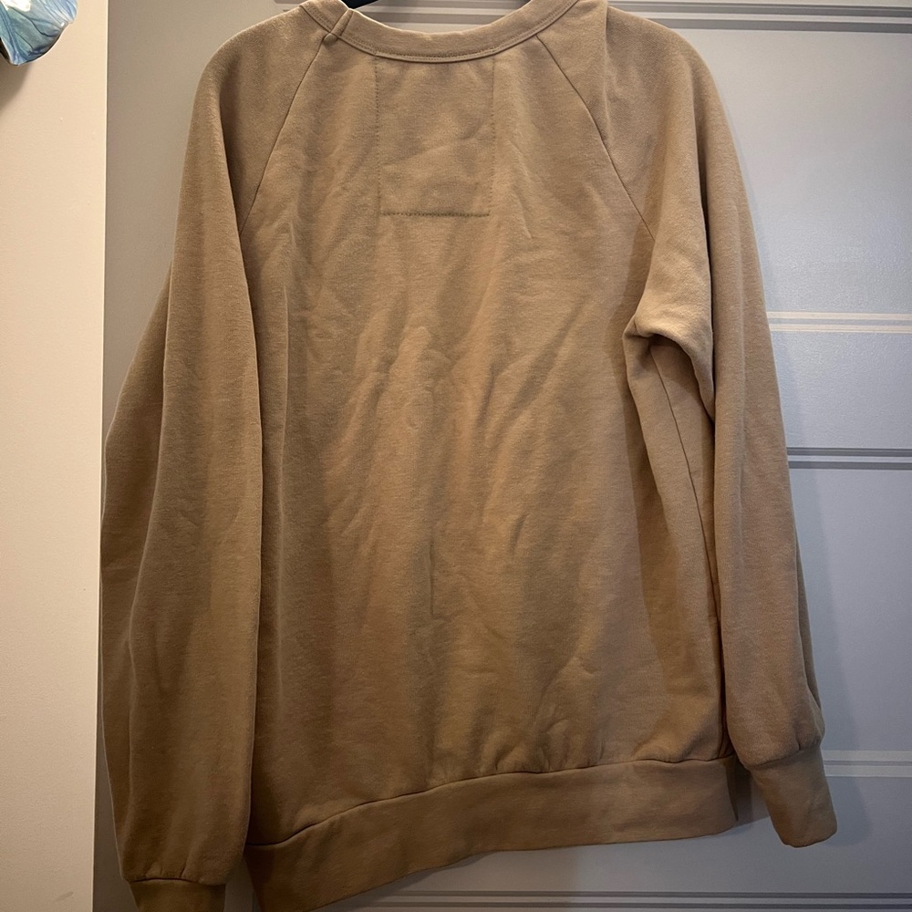 Aviator Nation Beige Sweatshirt with Rainbow Logo (Blue, Red, Orange, Yellow) - Picture 3 of 5